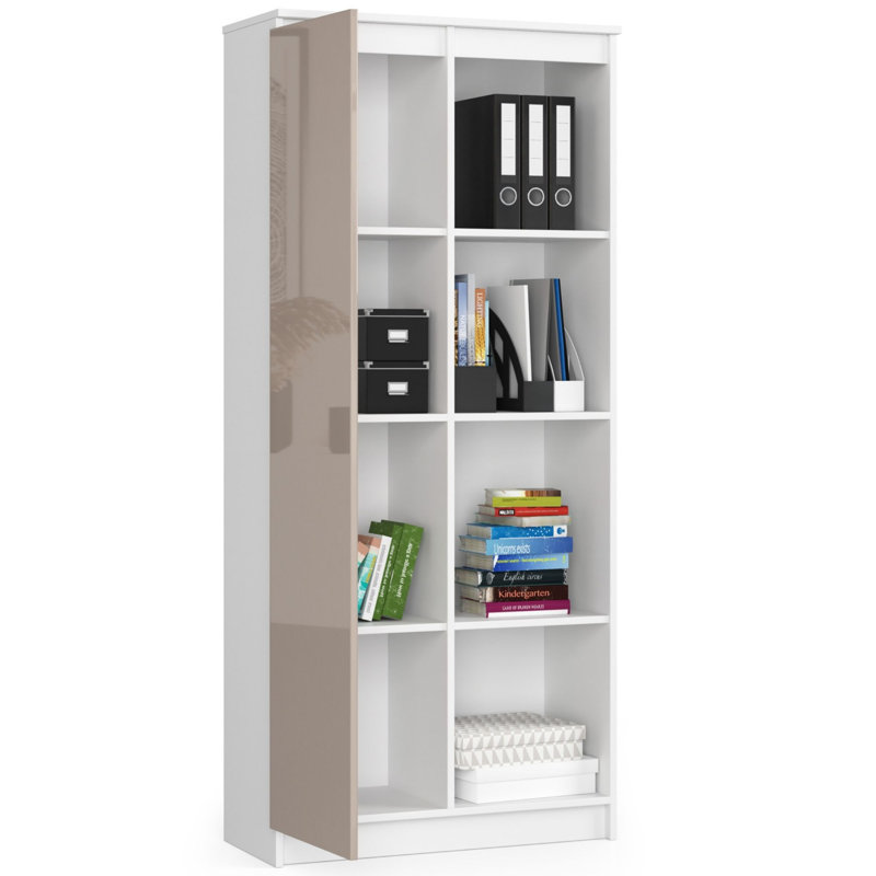 Alexondra 180 cm H x 80 cm W Standard Bookcase, Cappuccino/White