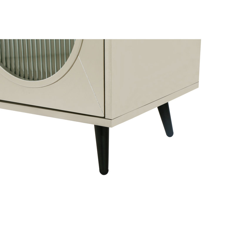 Meuble télé 65 po et plus - Meuble de rangement en bois rétro avec or - Pour la décoration des pieds du compartiment de divertissement de la chambre à coucher