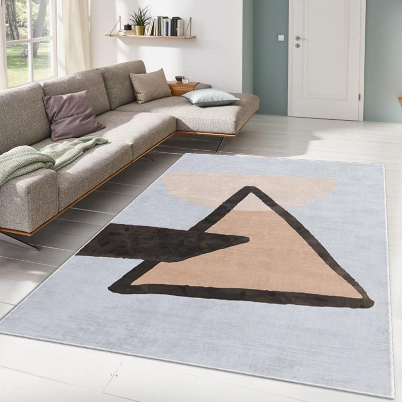 Stylish Woven Area Rug, 5.2 x 7.5 Feet, 100% Polyester with Non-Slip Felt Dot Underside | Pile Height: 0.4 inches, Total Thickness: 0.4 inches | Machine Washable, Digital Printed, Perfect for Living Room & Bedroom Decor