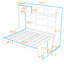 Lit escamotable double avec bureau et tablettes de rangement