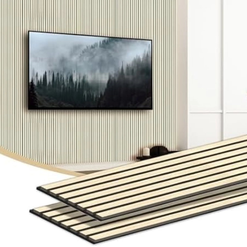2 panneaux d'insonorisation muraux de 92,5 po x 11,02 po, panneaux d'insonorisation pour la maison et le bureau, Noyer, Noyer