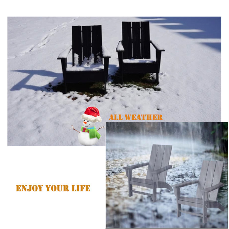 Barbour Greenture Plastic/Resin Adirondack Chair, Black