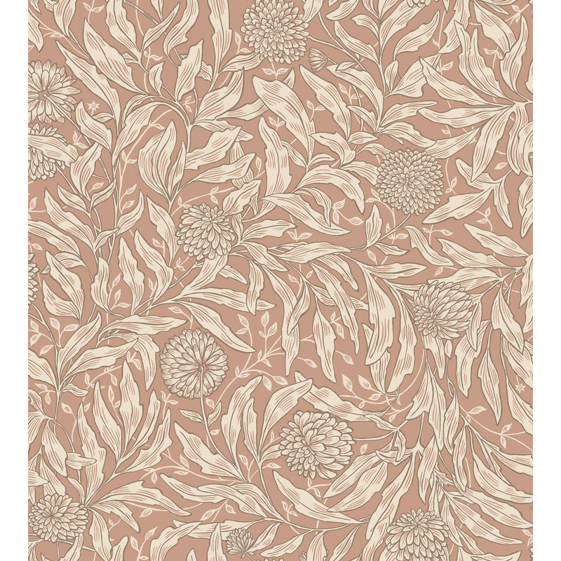 Villa Dalaro 2 Floral Wallpaper Roll, Terracotta