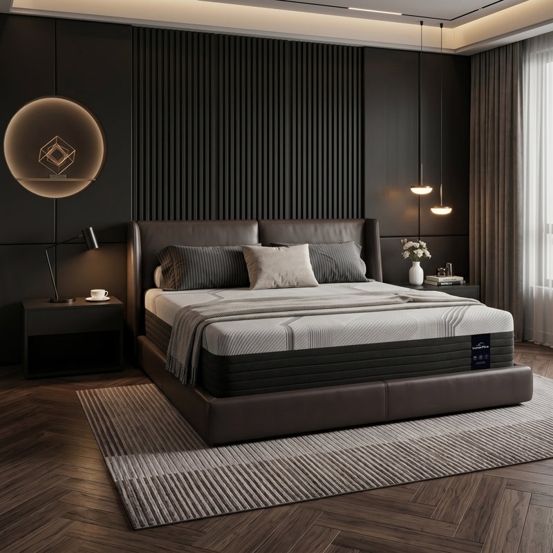 Matelas hybride à ressorts ensachés en mousse viscoélastique gélifiée 14 po Graphene, Très grand lit