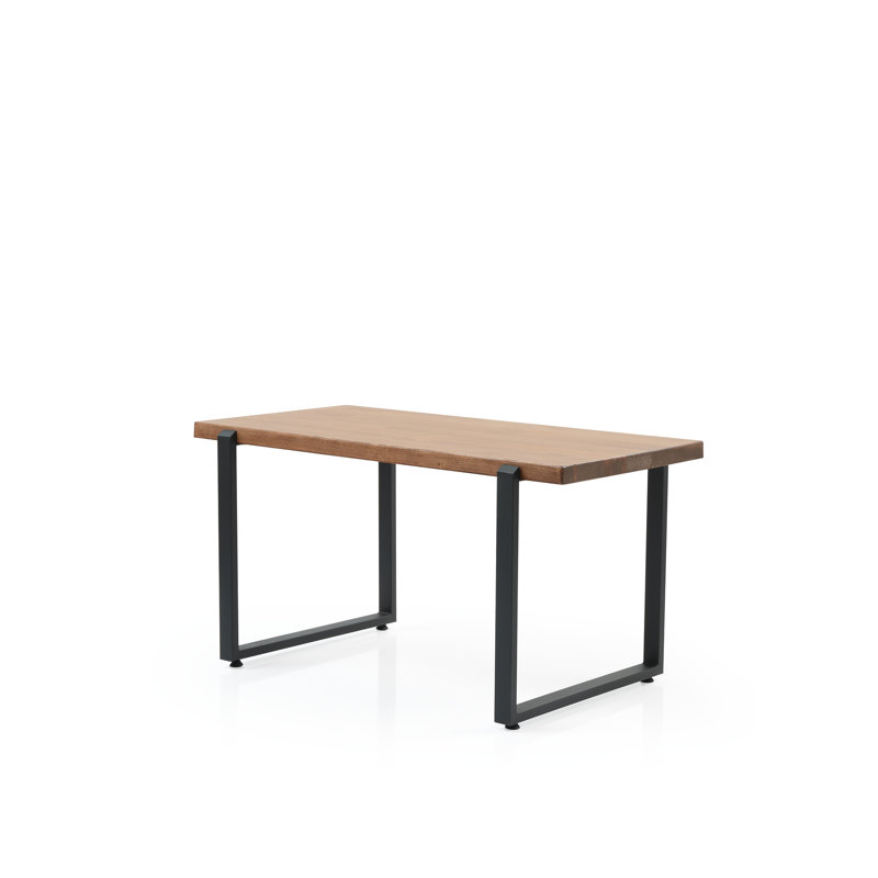 Table basse en bois massif de style rustique, 39 po, couleur noyer pour table de salon, 38,55 po X 21,51 po, salle familiale
