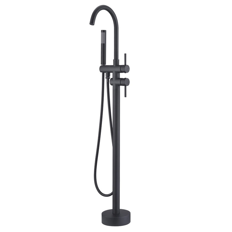 Robinet de baignoire monocommande à fixation au sol, Noir
