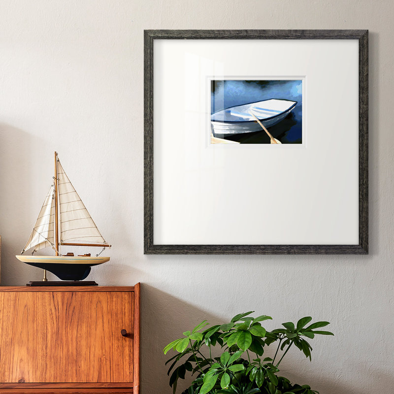 Impression encadrée colorée en barque, H 17 po x l 17 po x P 1 po, Papier avec cadre noir