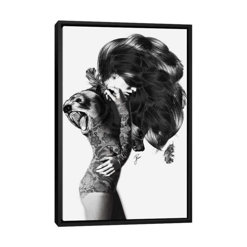 Bear #2 by Jenny Rome - Print on Canvas, Black Framed, 66.04 cm H x 45.72 cm W