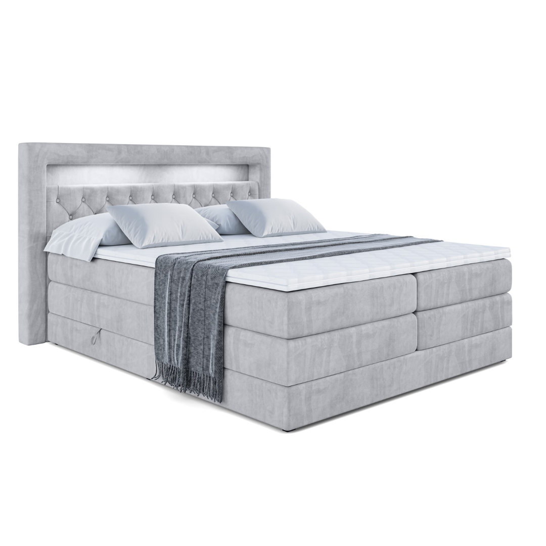 Boxspringbett mit bettkasten und Topper