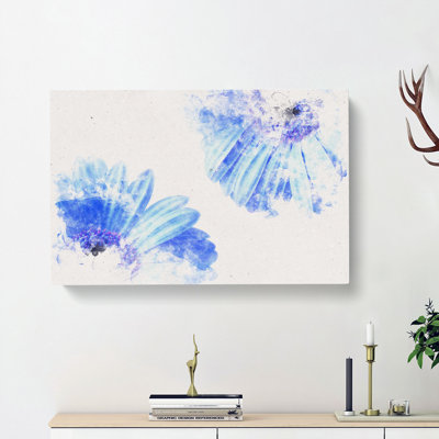 Two Blue Flowers - Wrapped Canvas Print