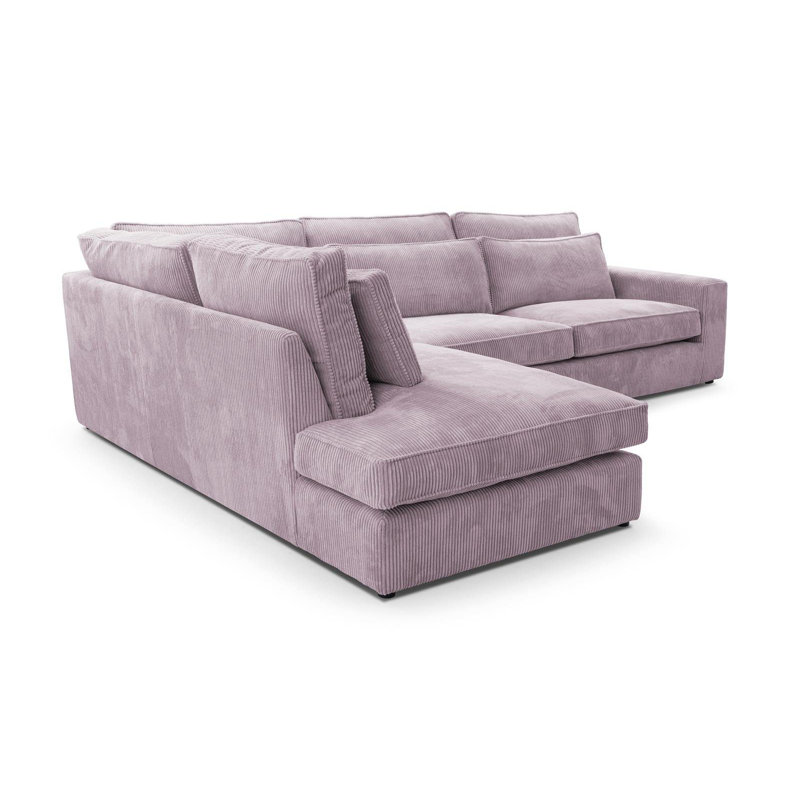 Rahshad 6 Seater Sofa & Chaise, Left Hand Facing, Pink