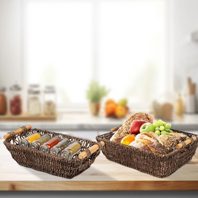Petit panier de rangement en osier 2, Brun