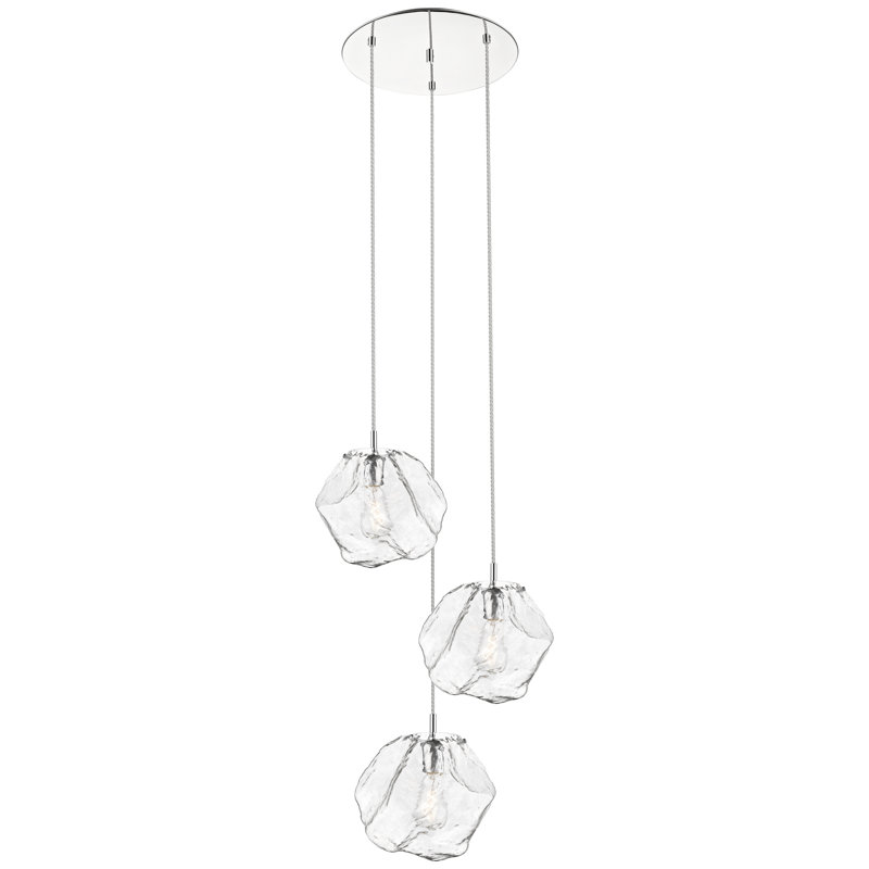 Luminaire suspendu sphère 3 lumières grappe Mcgaha