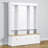 Hall Tree With Bench, APP-Controlled LED Coat Rack With 3 Cabinets & 9 Hooks, Wood, Modern Farmhouse, Mudroom-1610020111