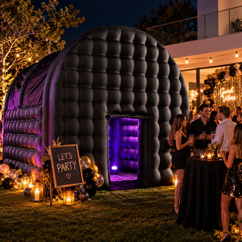 Tente de boîte de nuit gonflable avec ventilateur pour le spectacle d'exposition de soirée disco (sans lumières DEL)