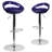 Contemporary Plastic Adjustable Height Barstool with Rounded Cutout Back and Chrome Base-969223437