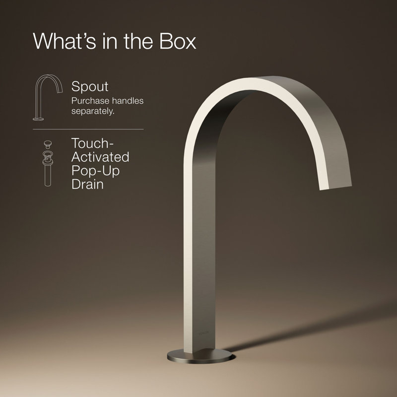 Components™ Bathroom Sink Spout with Ribbon Design, Vibrant Brushed Nickel