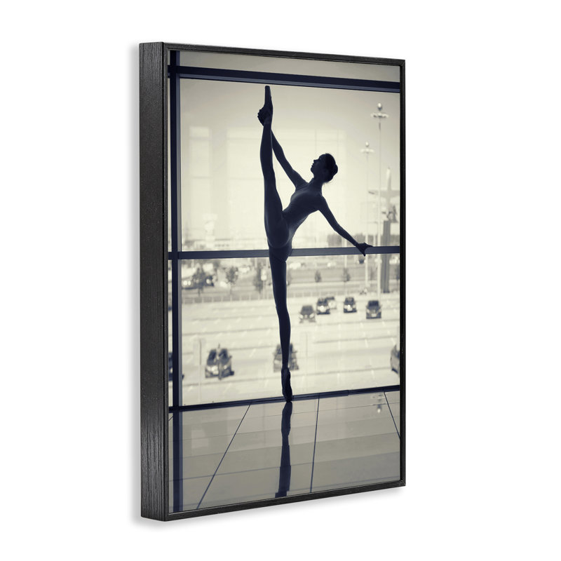  Pratique de la ballerine, art giclée par Incado, H 18 po x l 12 po, Giclée encadrée noir minuit