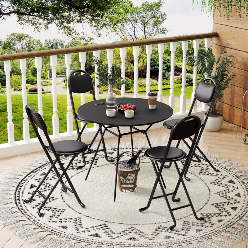Tabouret pliant 4 pièces avec dossier, tabouret pliant rembourré rembourré, chaises pliantes portables