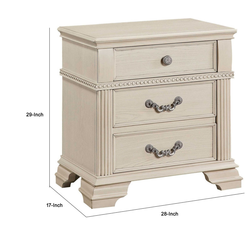 Table de chevet Althena, Blanc