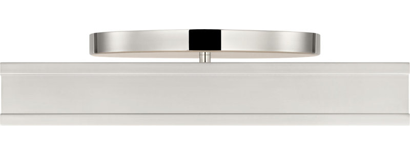 Dupont Square Semi Flush, Polished Nickel, 4" H x 16" W x 16" D