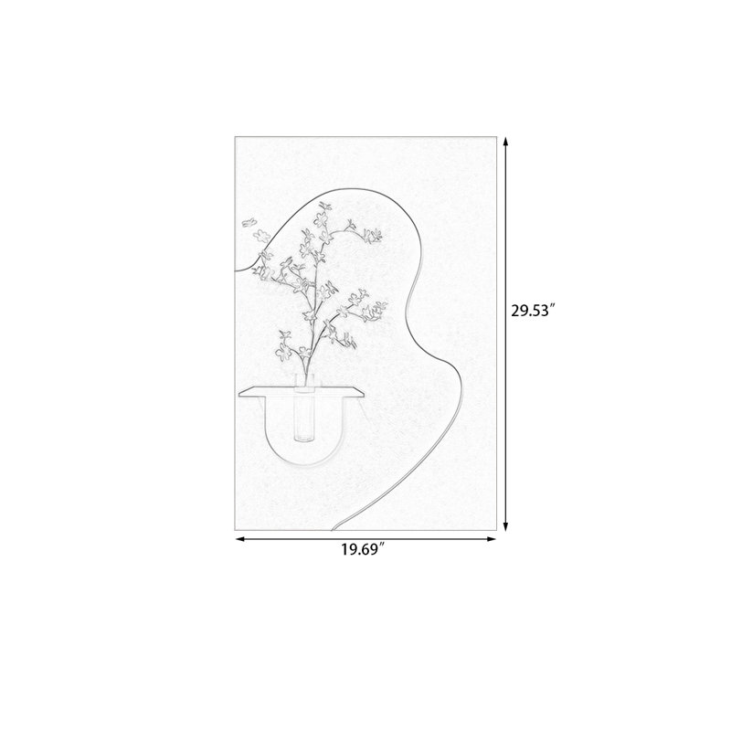 Art mural rectangulaire noir et blanc en cristal, H 29,53 po x l 19,69 po