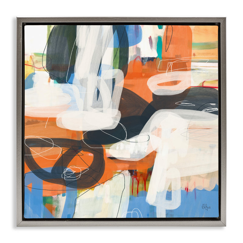 «Abstract Squiggle Distorsion» par Lisa Ridgers, Cadre flottant gris lustré, H 18 po x l 18 po x P 1,7 po