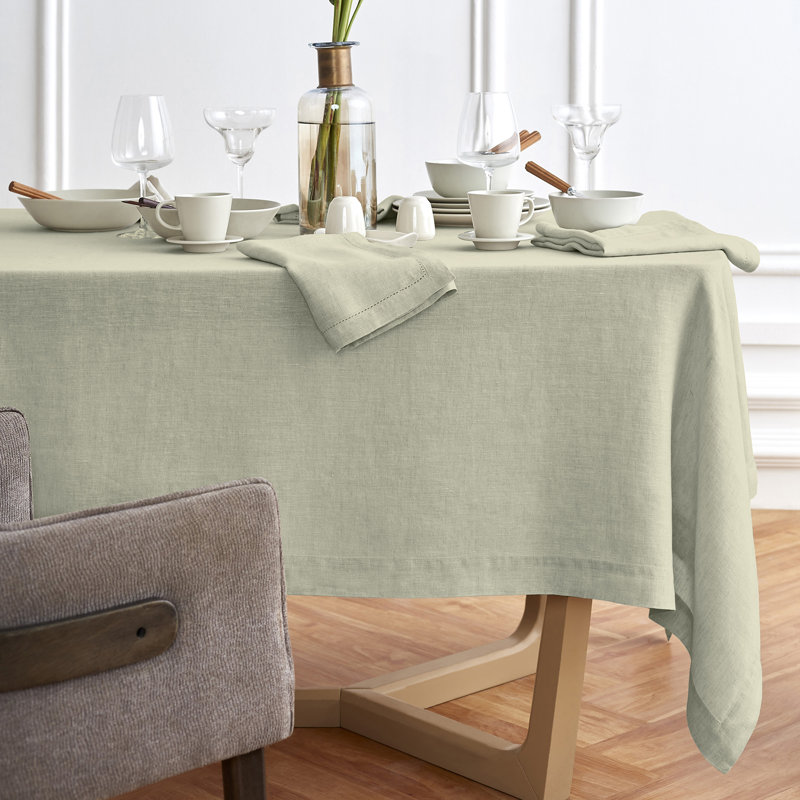 Sonoma - 100% Pure Linen Tablecloth (Prewashed), 90" x 70", Sage
