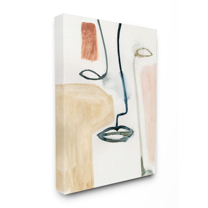 «Line and Color Block Face Impression» par Victoria Barnes - impression d'art graphique, Toile tendue