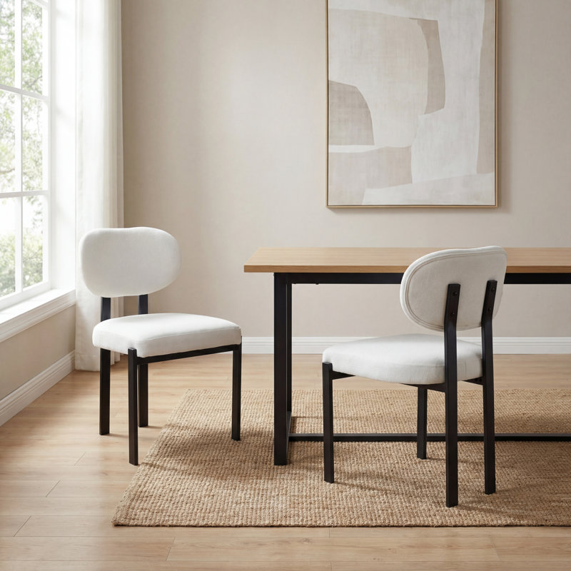 Chaise d'appoint rembourrée et moderne de 19 po de largeur, Blanc