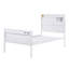Lit plateforme simple blanc avec structure en métal et tête de lit moderne-963350675