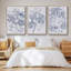 Ensemble de 3 pièces encadrées sur toile, marine et lin-97709039-97709044