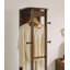 Armoire à miroir pleine grandeur en bois d'hévéa massif, armoire à bijoux autoportante avec crochets et tablettes multifonctionnels pour la chambre à coucher et le placard