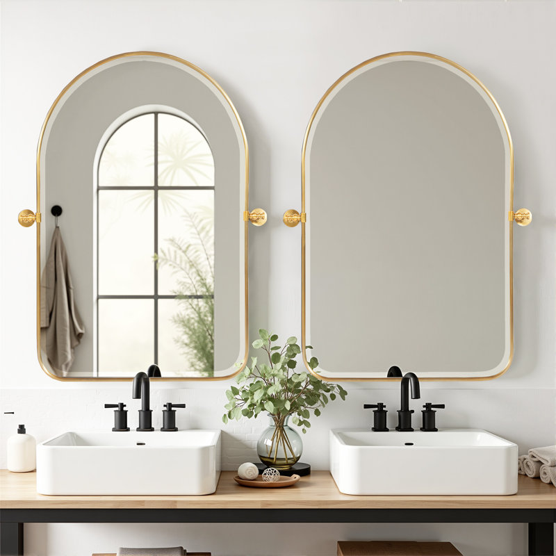 Norita Metal Arch Mirror, Gold, 32" x 23"