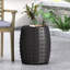 Table d'appoint en béton, aspect moderne, portable et noir mat, H 18,4 po, touche café légère, fabrication, 15,39 po x 15,39 po