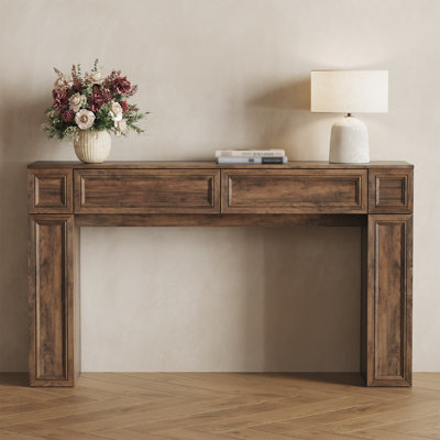 55" Console Table with 2 Drawers and 2 Storage Cabinets