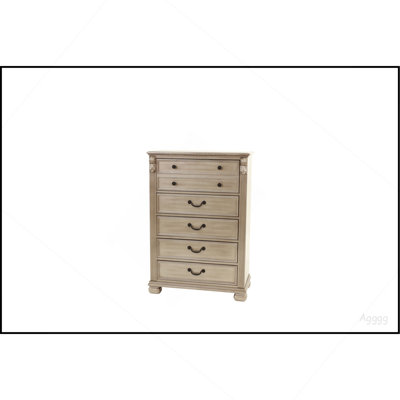 Antique Silver 1pc Chest Of Drawers Storage Bedroom Furniture Traditional Classic Style Chest
