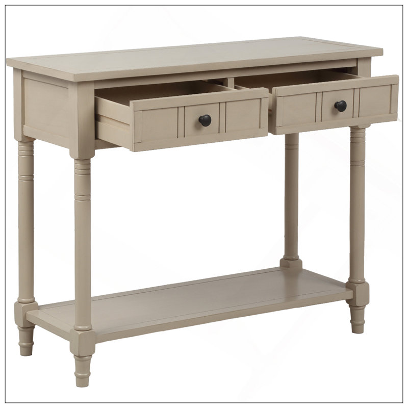 Console Daisy Series avec deux tiroirs et une tablette inférieure (gris rétro), Gris antique