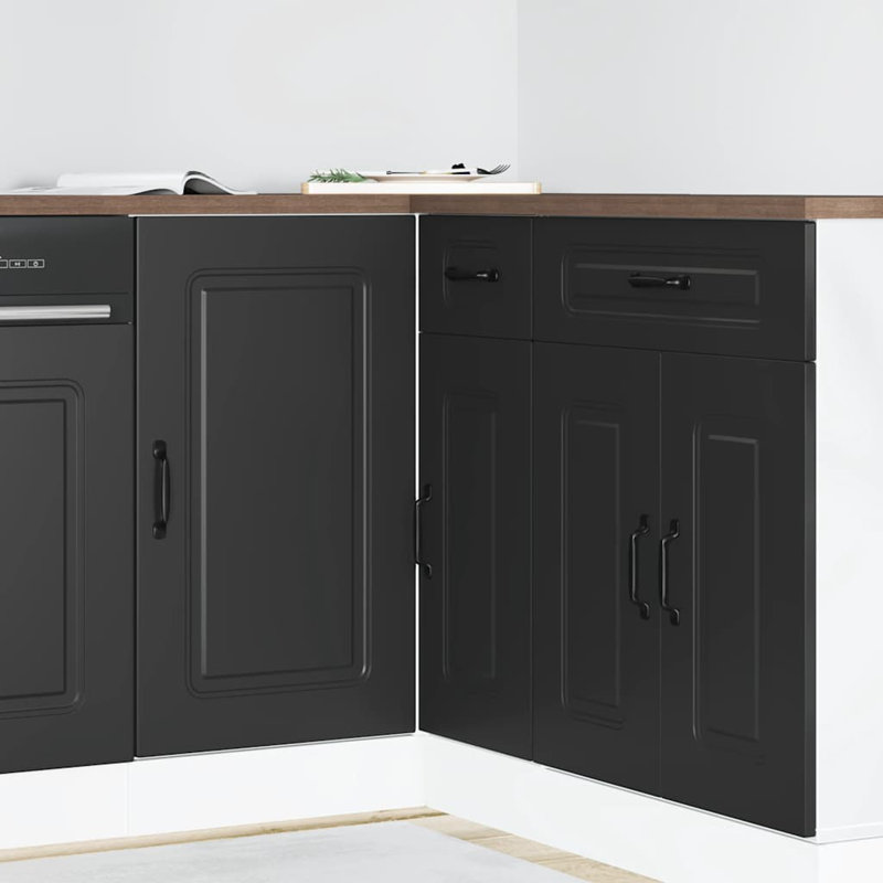 Kitchen Base Cabinet Kalmar Engineered Wood, Black
