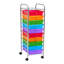 Rolling Cart with Drawers, 10 Drawer Storage Organizer, Mobile Utility Cart with Steel Frame, Universal Casters & 2 Brakes, Great for Office, Classroom, Craft Tools, Garage, Studio, Rainbow