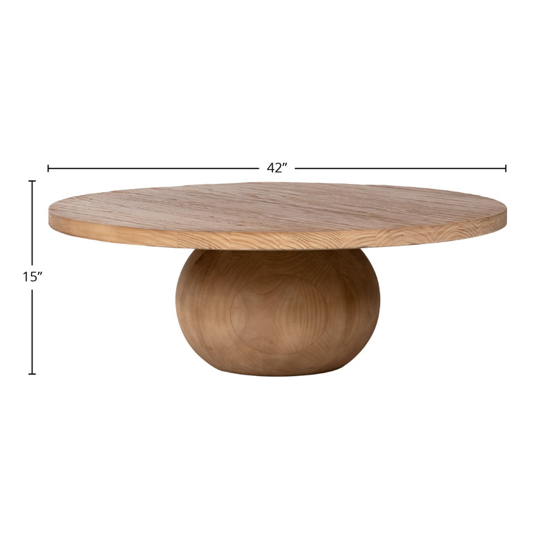 Belize 42" Round Reclaimed Pine Coffe Table, Natural