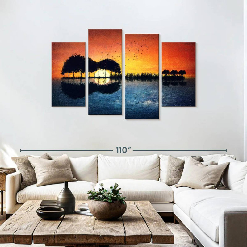 «Guitare Sunset», reproduction d'art sur toile, H 48 po x l 75 po x P 1,25 po