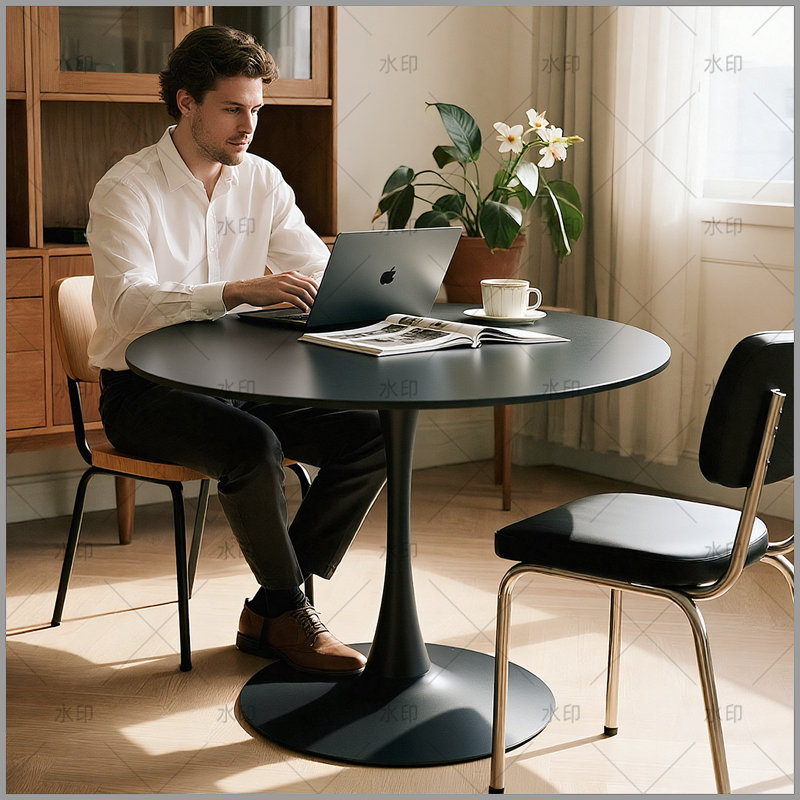 Table de salle à manger moderne, Noir, 28.74"H x 31.5"L x 31.5"W, Black