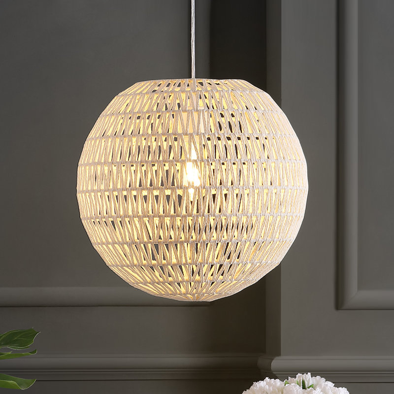 Luminaire suspendu sphère 1 lumière Henry Street, Crème