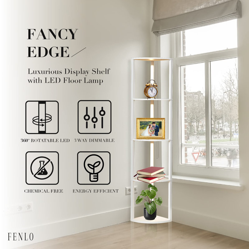Maxsim Corner Bookcase, White