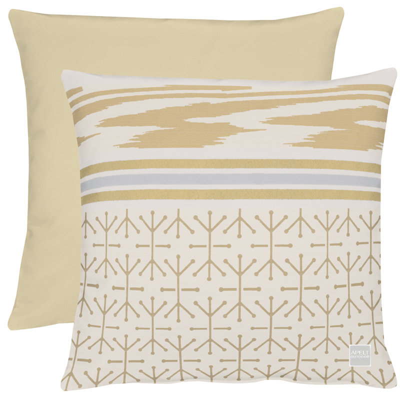 Geometric Square Cushion, Almond white
