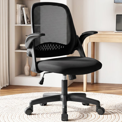 Chaise de bureau ergonomique en filet avec accoudoirs, conception peu encombrante