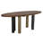 Journal Walnut Oval Solid Wood Top Metal Base Dining Table