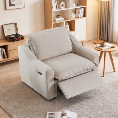 Upholstered Fabric Power Recliner