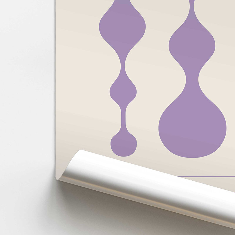 Mauve rétro Bauhaus, affiche I dans un cadre, H 24 po x l 18 po, Impression sans cadre, Ne s’applique pas